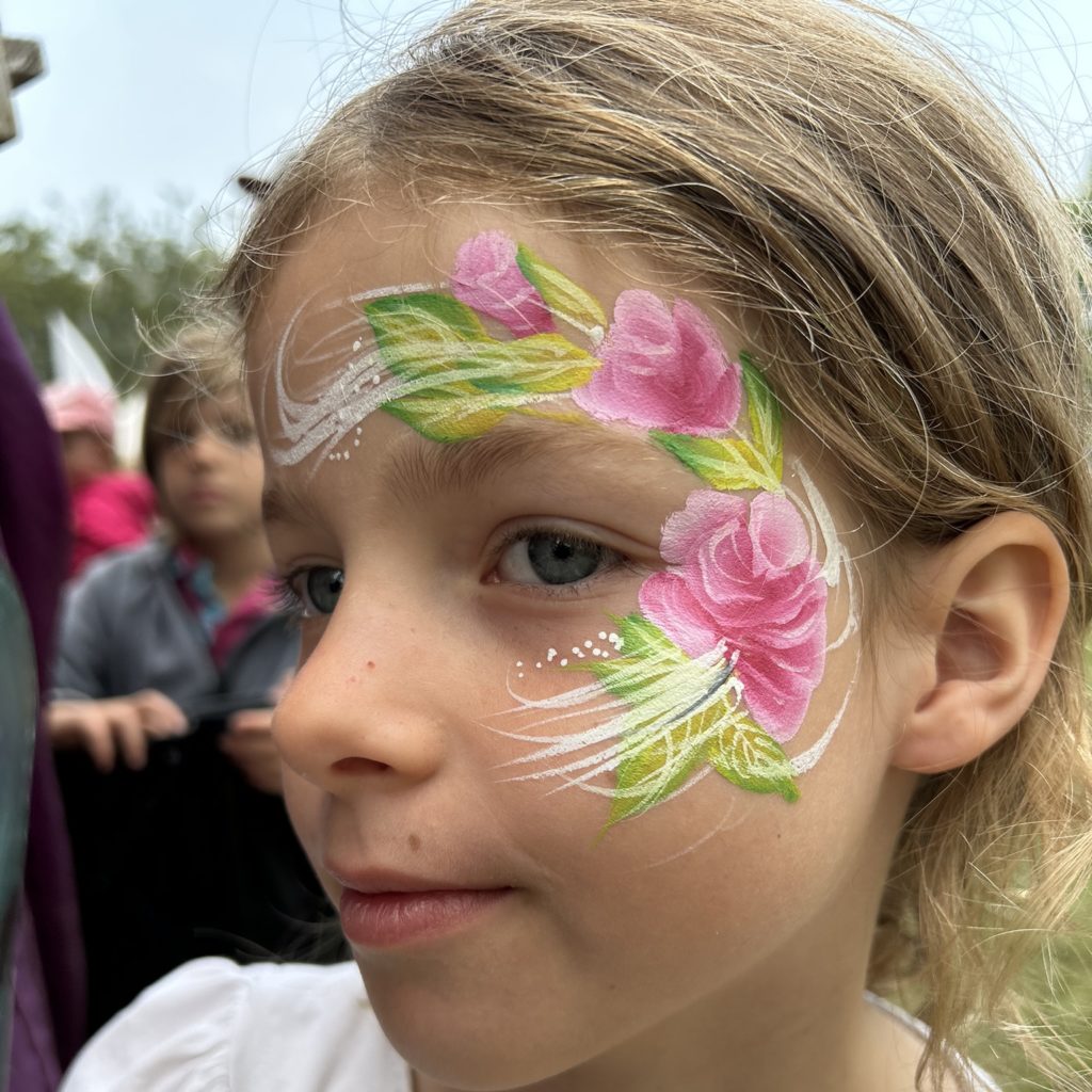 Pink Rose face painting design